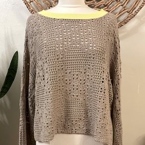 Free People Home Run Crop Sweater Warm Sands